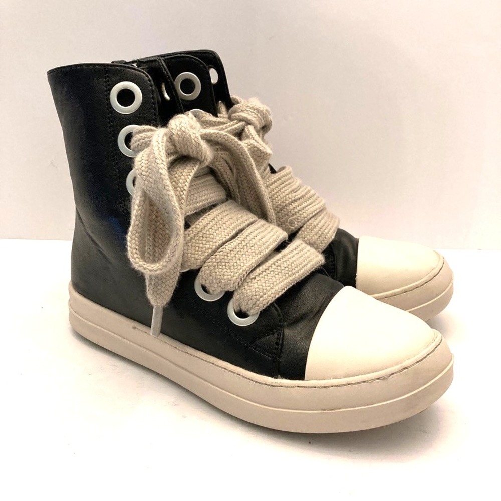 Unbranded High Top Sneakers Faux‎ Leather Wide Grommet / Lace Womens 6.5 EU 37